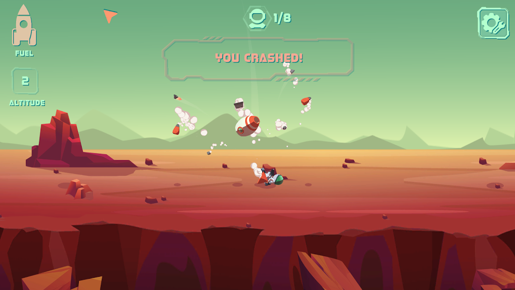 Mars dunes: tiny wings mission - Fuel management gameplay screenshot